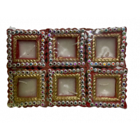 Decorative Square Diya (wax) - set of 6