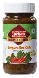 Gongugra Red Chilli Pickle Without Garlic (Priya) - 300 GM