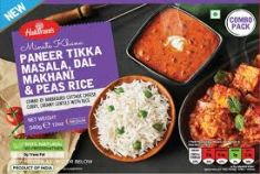 Meal Combo-Paneer Tikka Masala, Dal Makhani and Peas Rice (Haldiram) - 340 GM