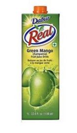 Real Green Mango (Aam Panna) Fruit Nectar Juice (Dabur) - 1 LTR